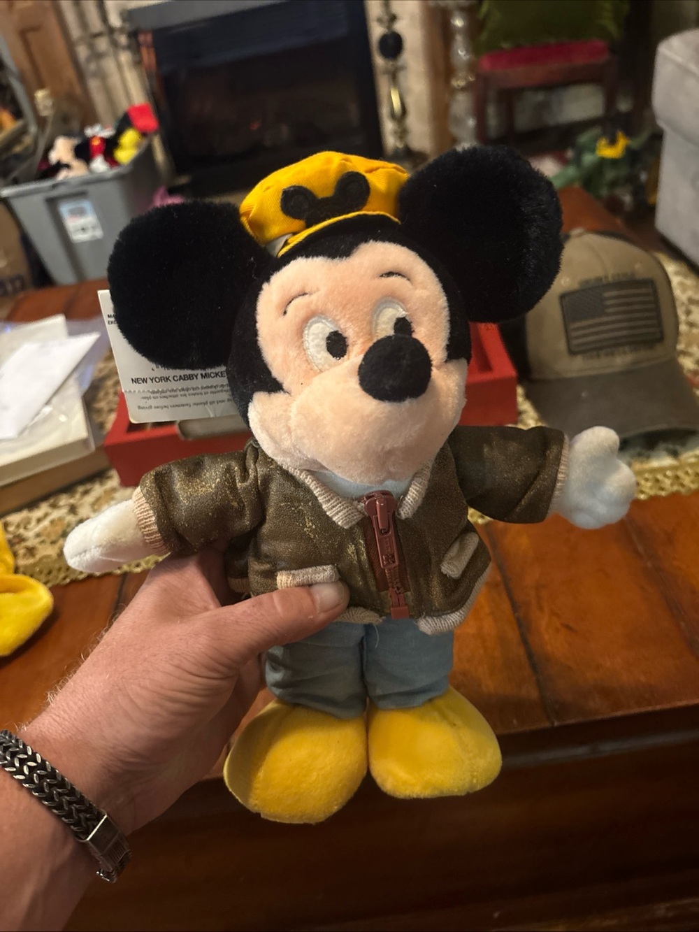 : Disney Store New York Cabby Mickey Mouse Plush Yellow Taxi Hat Jacket With Tag